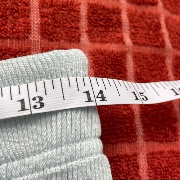 STAUD Bernard Textured Light Blue High Rise Wide Flare Leg Pants 6, S/M Waist 28 - Picture 11 of 13